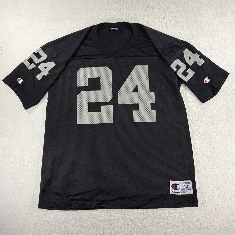 Vintage 90s Champion NFL Mens 40 Medium Black Raiders Charles Woodson Jersey